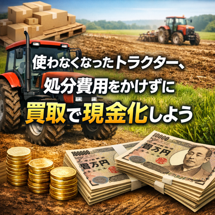 使わなくなったトラクター、処分費用をかけずに買取で現金化しよう